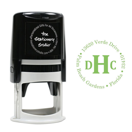 Block Monogram Circle Self-Inking Stamper